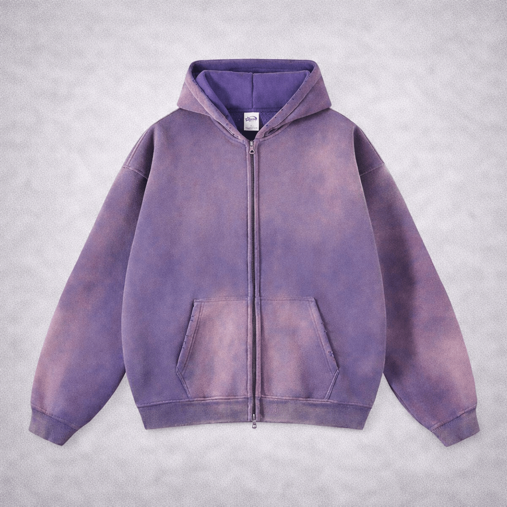 Tie - Dye Washed Zip - up - yur2kind